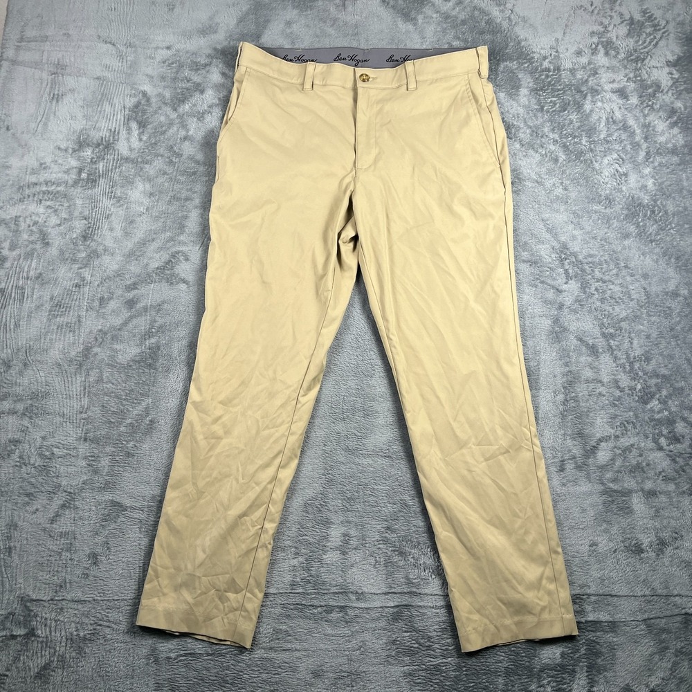 Ben Hogan Chino Pants Mens 34x30 Beige Low Rise Straight Leg Performance Golf